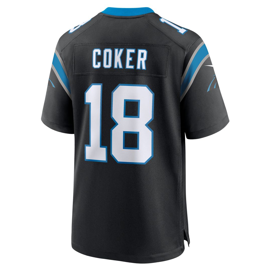 Jalen Coker Carolina Panthers Team Game Jersey - Black