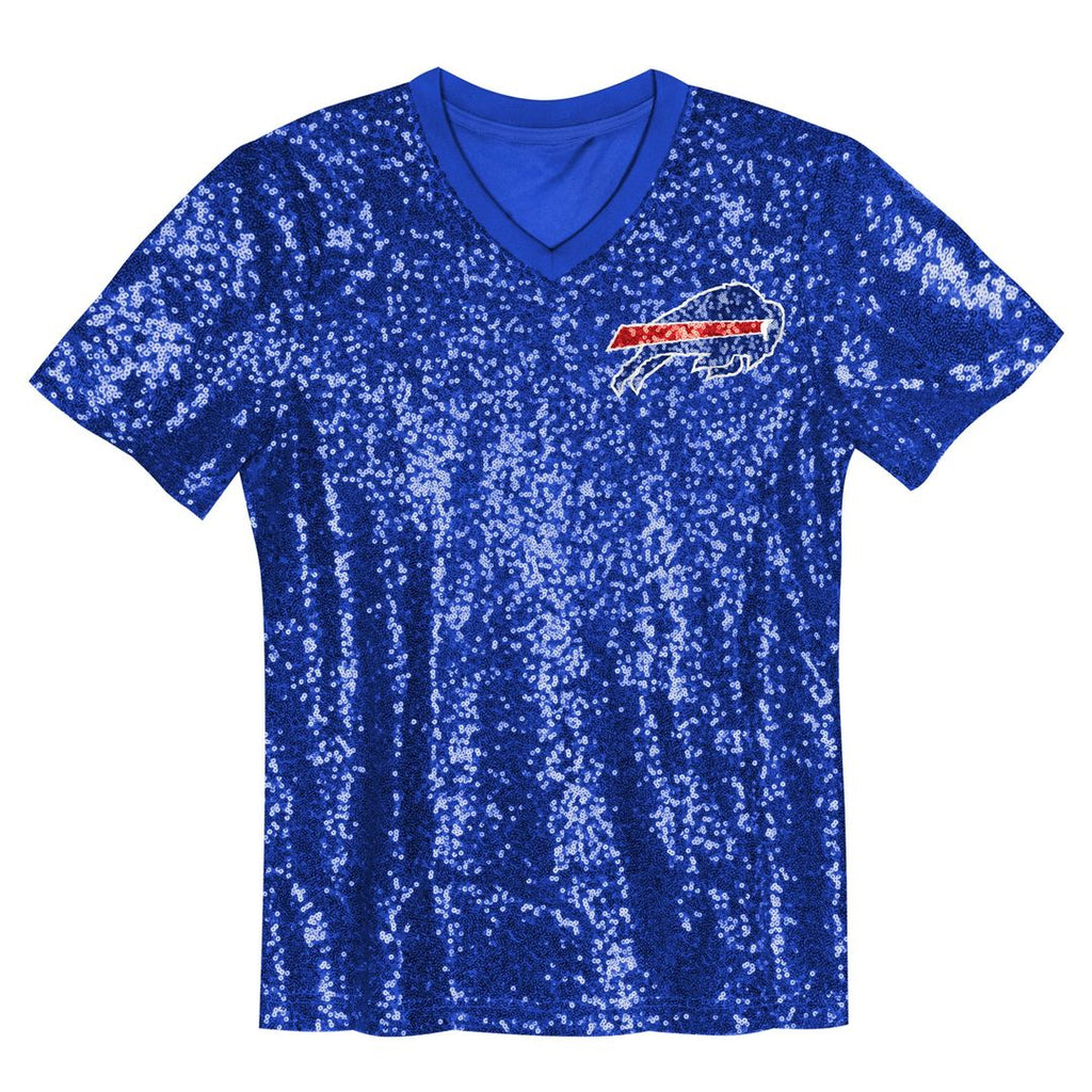 Josh Allen Buffalo Bills Girls Youth Sequin V - Neck Fashion Jersey - Royal