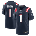 A.J. Brown New England Patriots Team Game Jersey - Navy