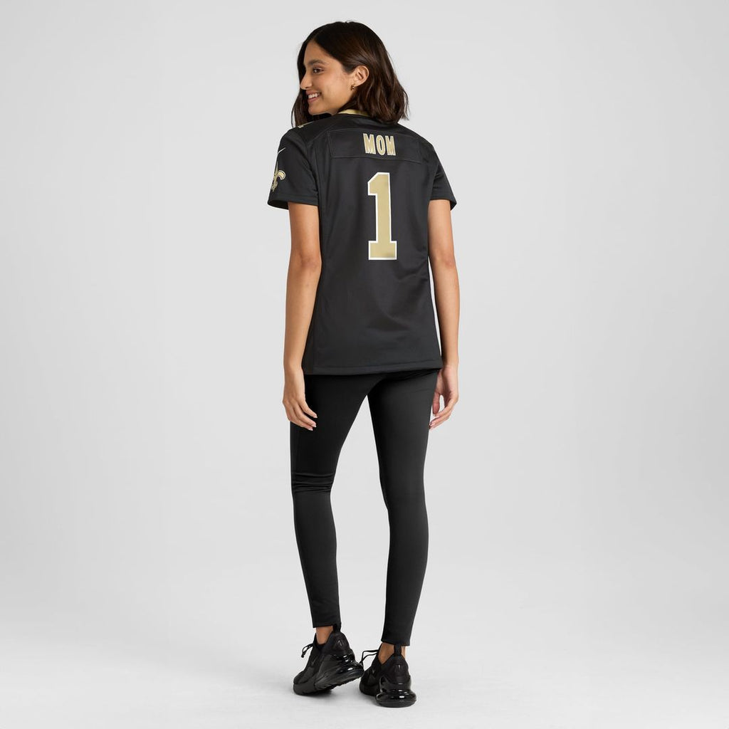 Number 1 Mom New Orleans Saints Women's Game Jersey - Black