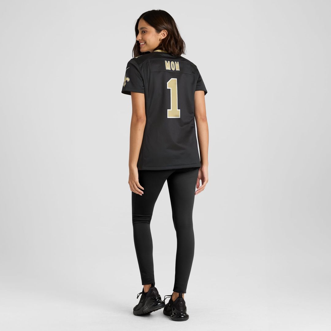 Number 1 Mom New Orleans Saints Women's Game Jersey - Black