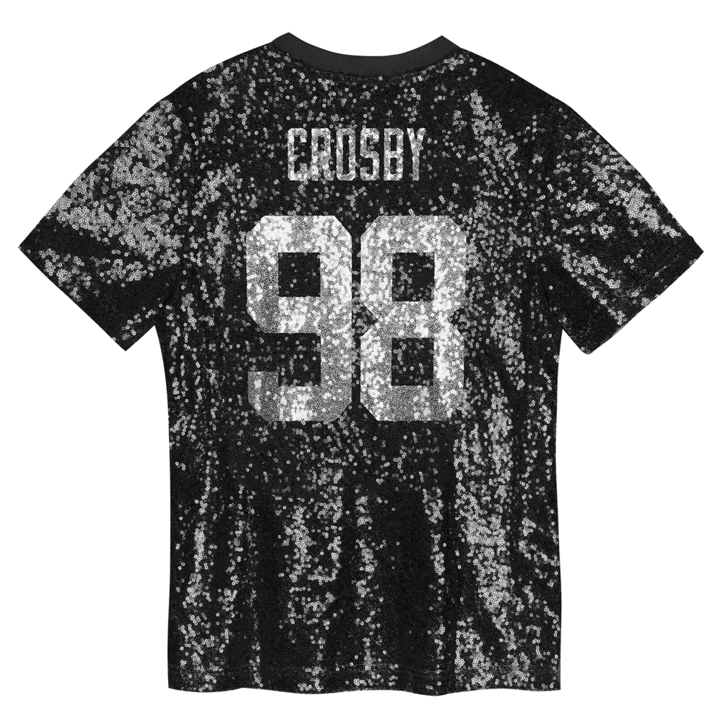 Maxx Crosby Las Vegas Raiders Girls Youth Sequin V - Neck Fashion Jersey - Black
