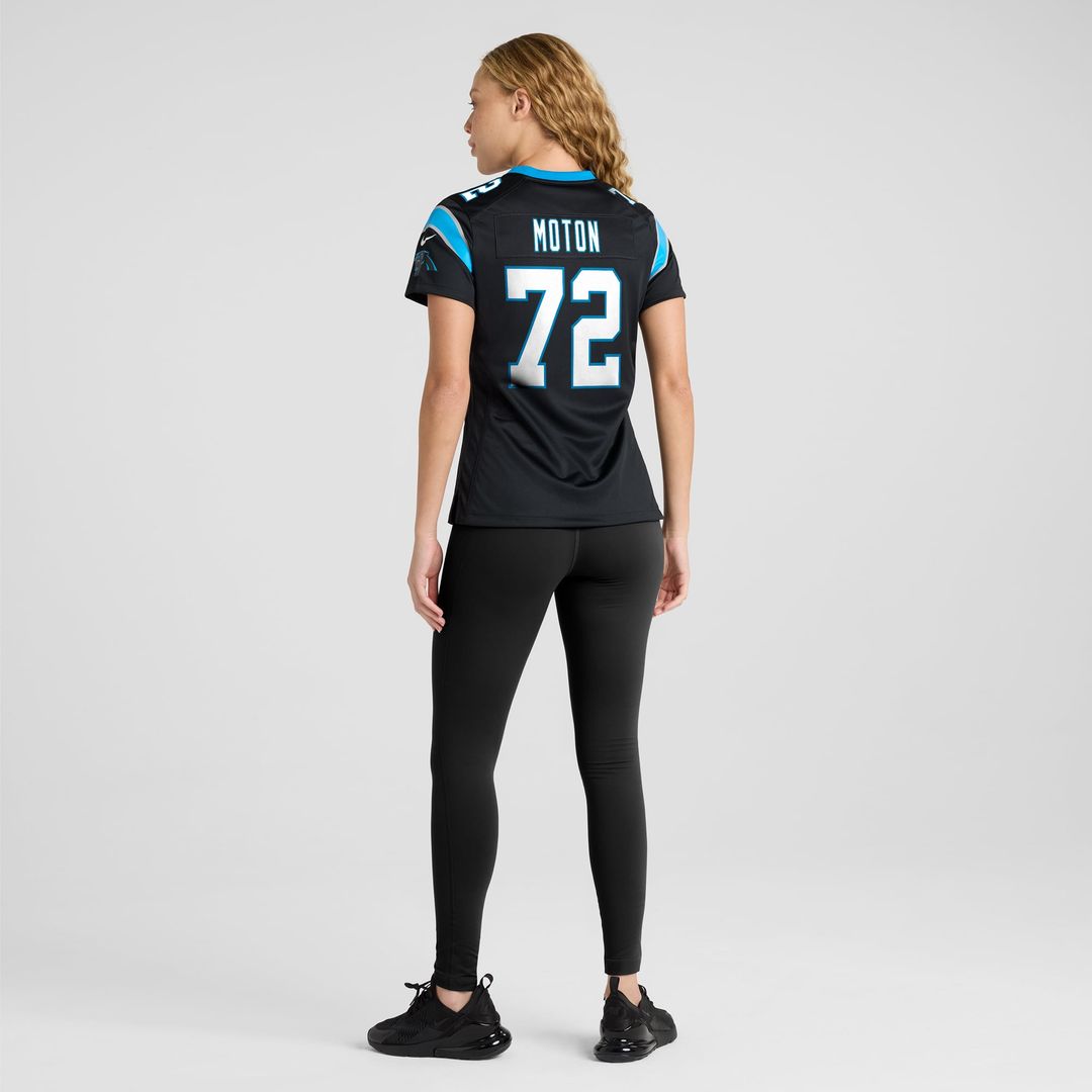 Taylor Moton Carolina Panthers Women's Team Game Jersey - Black