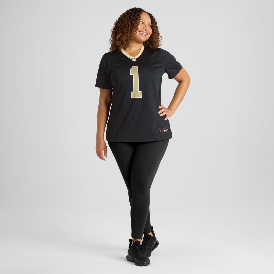Number 1 Mom New Orleans Saints Women's Game Jersey - Black