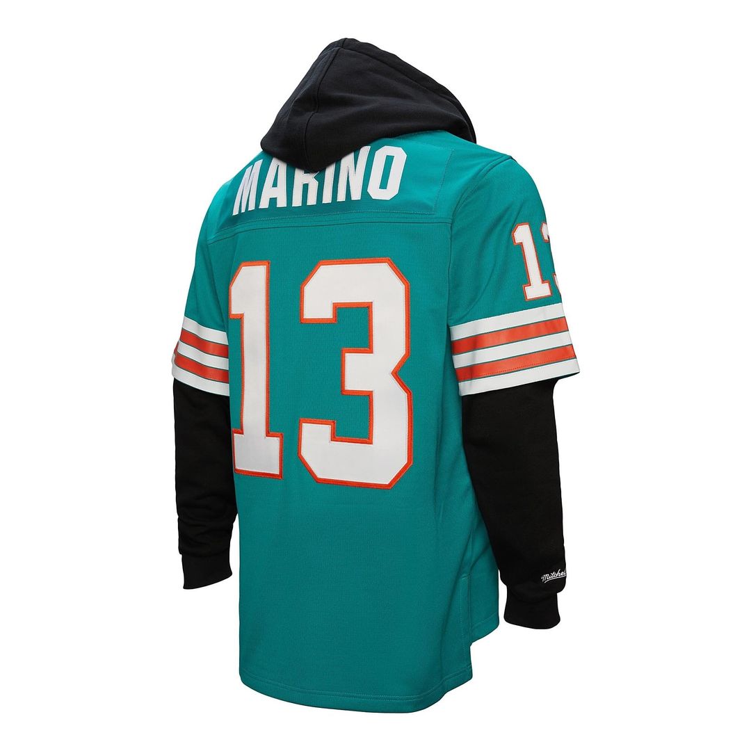 Dan Marino Miami Dolphins Player Name & Number Hoodie Legacy Jersey - Aqua
