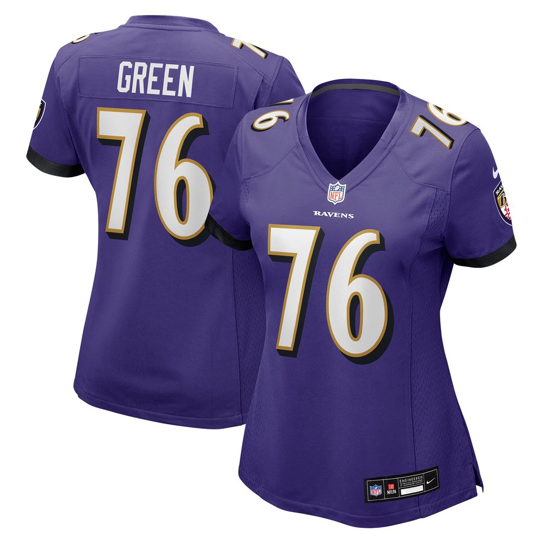 Kenyon Green Baltimore Ravens Women's Team Game Jersey - Purple