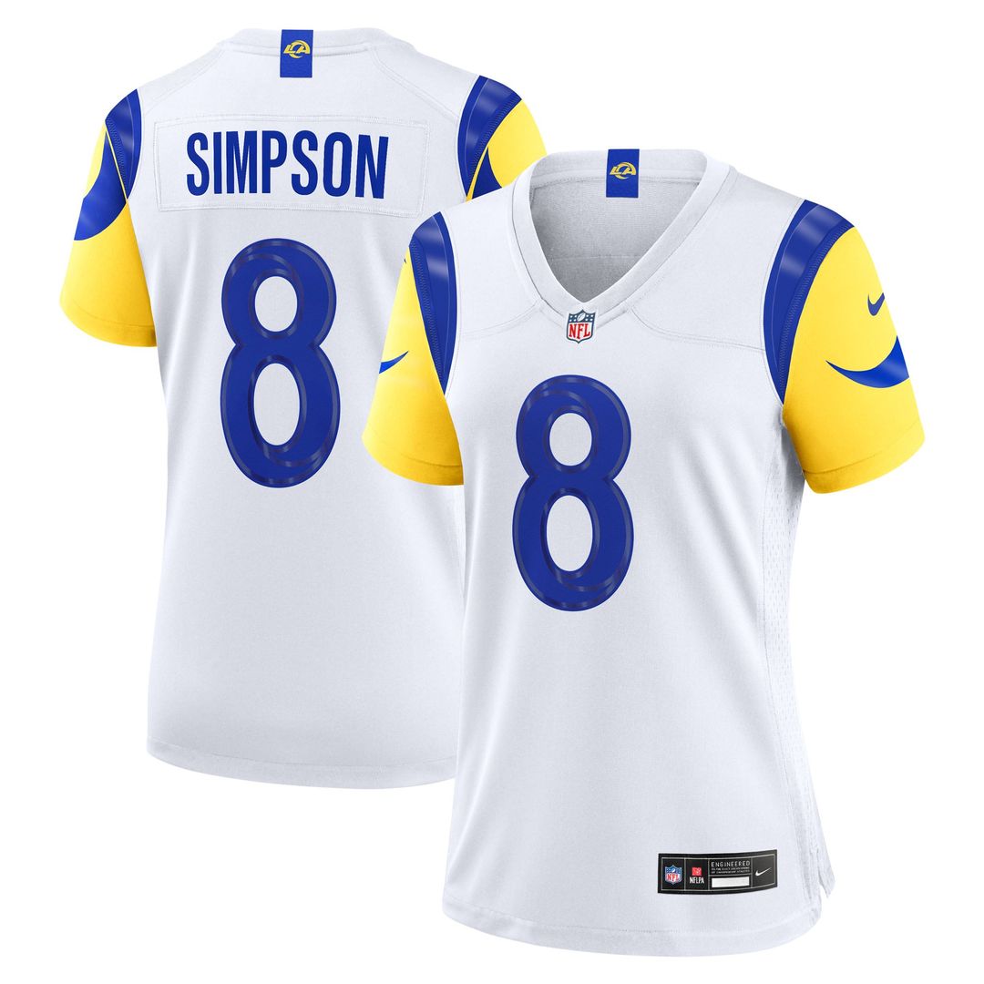 Ty Simpson Los Angeles Rams Women's Game Jersey - White