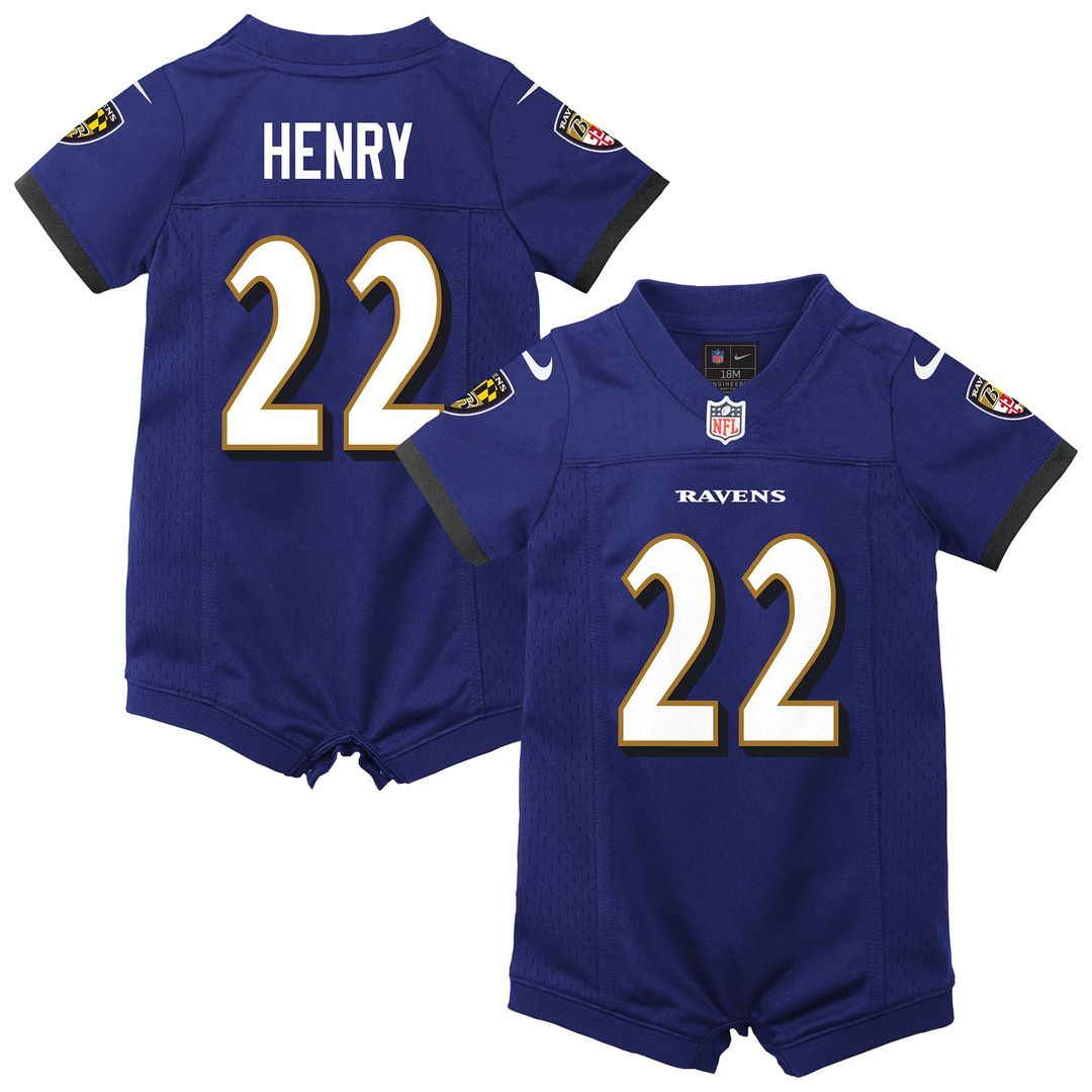 Derrick Henry Baltimore Ravens Newborn Romper Game Jersey - Purple