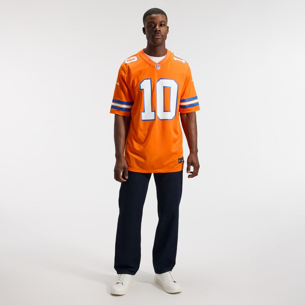 Bo Nix Denver Broncos Mile High Collection 1977 Throwback Player Game Jersey - Orange