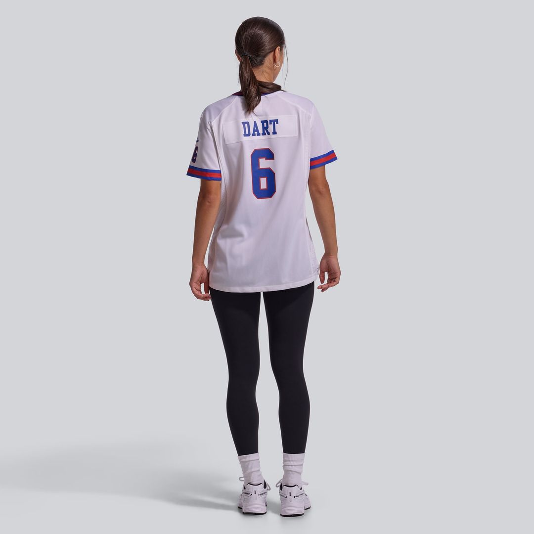 Jaxson Dart New York Giants Women's Alternate Vintage White Game Jersey - White