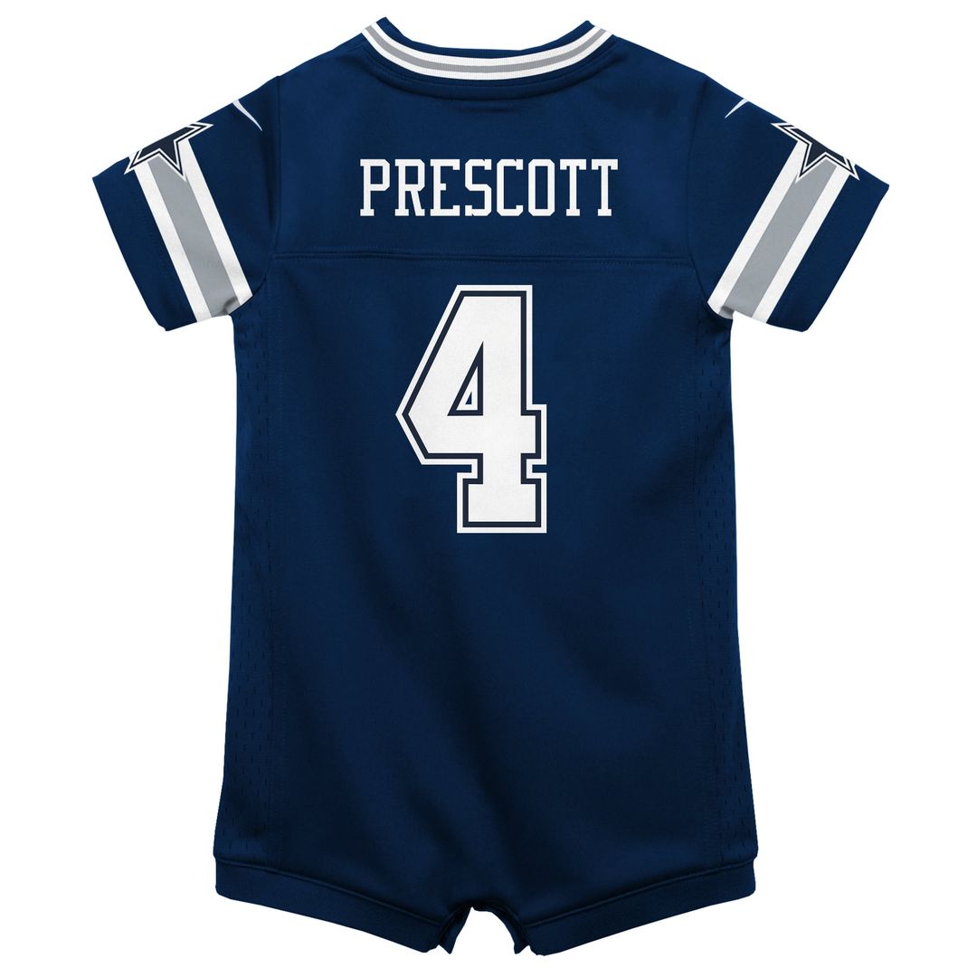 Dak Prescott Dallas Cowboys Infant Game Jersey Romper - Navy