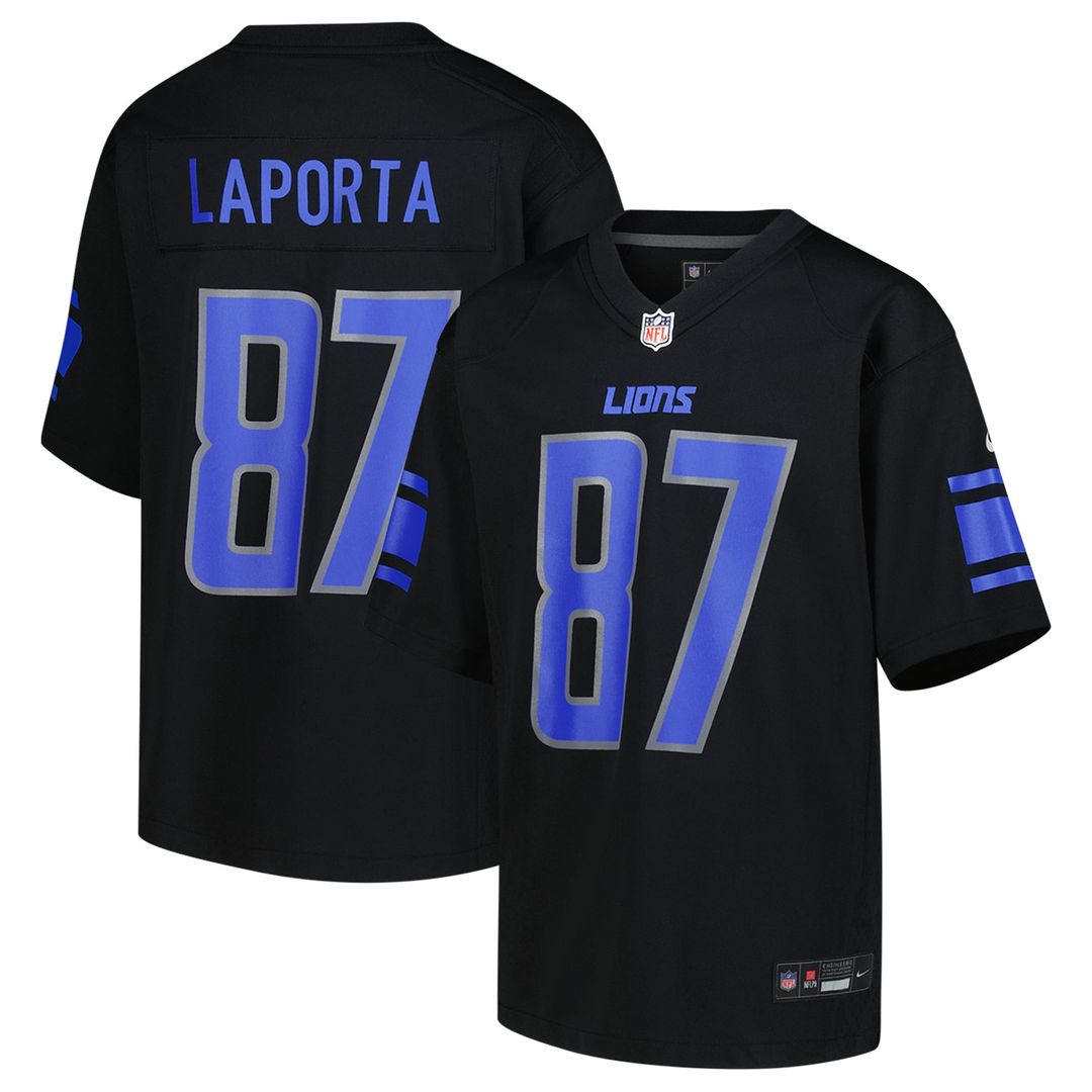 Sam LaPorta Detroit Lions Youth Game Jersey - Black