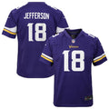 Justin Jefferson Minnesota Vikings Youth Game Jersey - Purple