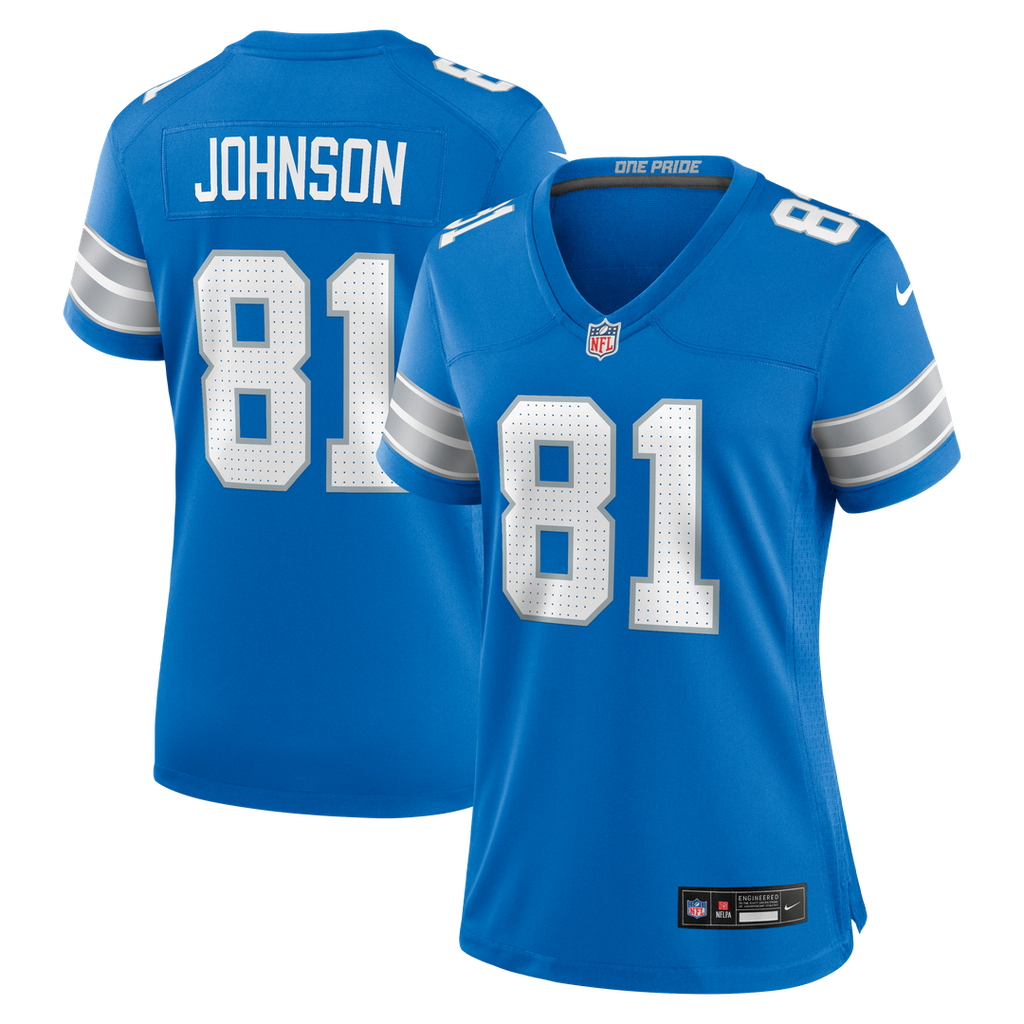 Calvin Johnson Detroit Lions Women's Team Retired Game Jersey - Blue