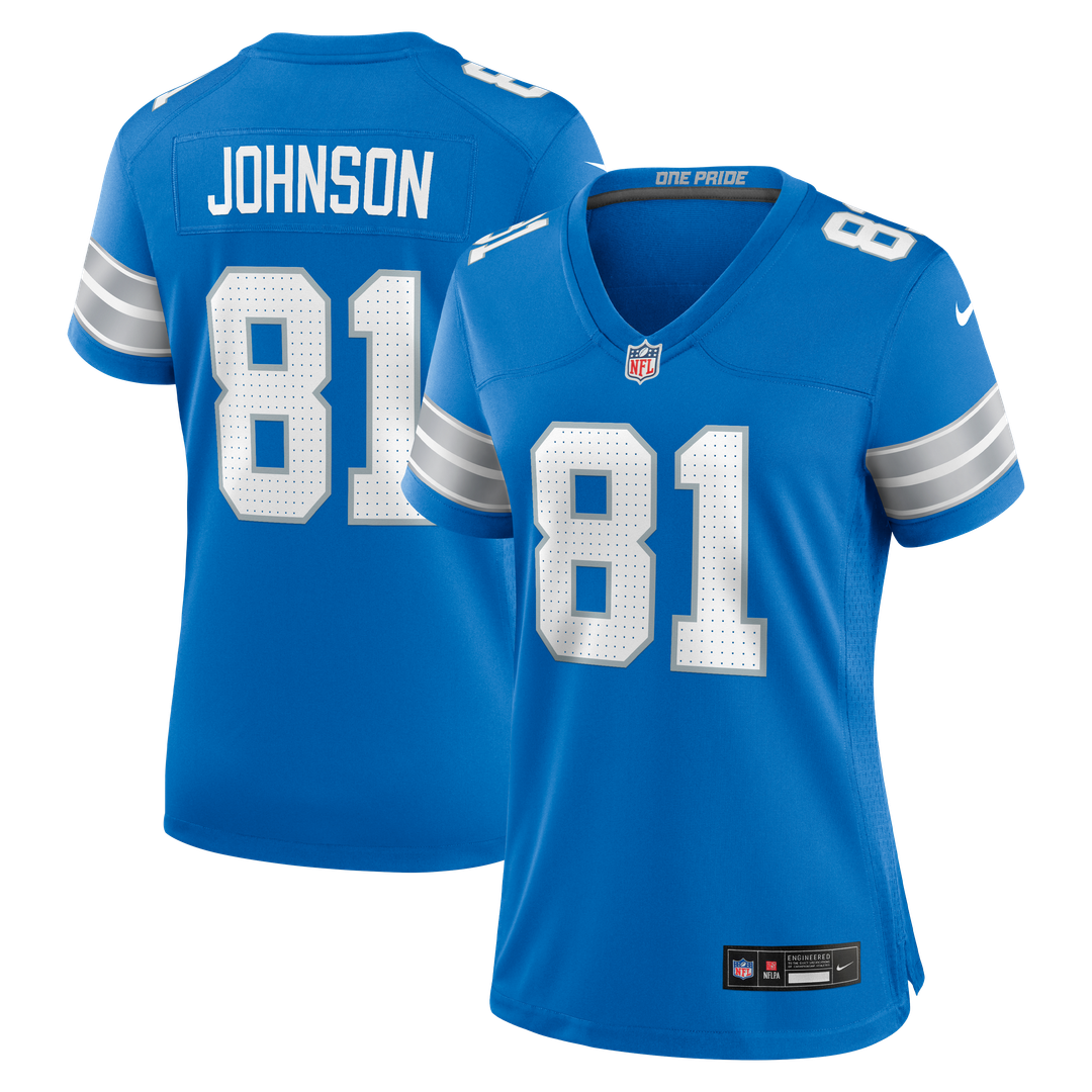 Calvin Johnson Detroit Lions Women's Team Retired Game Jersey - Blue