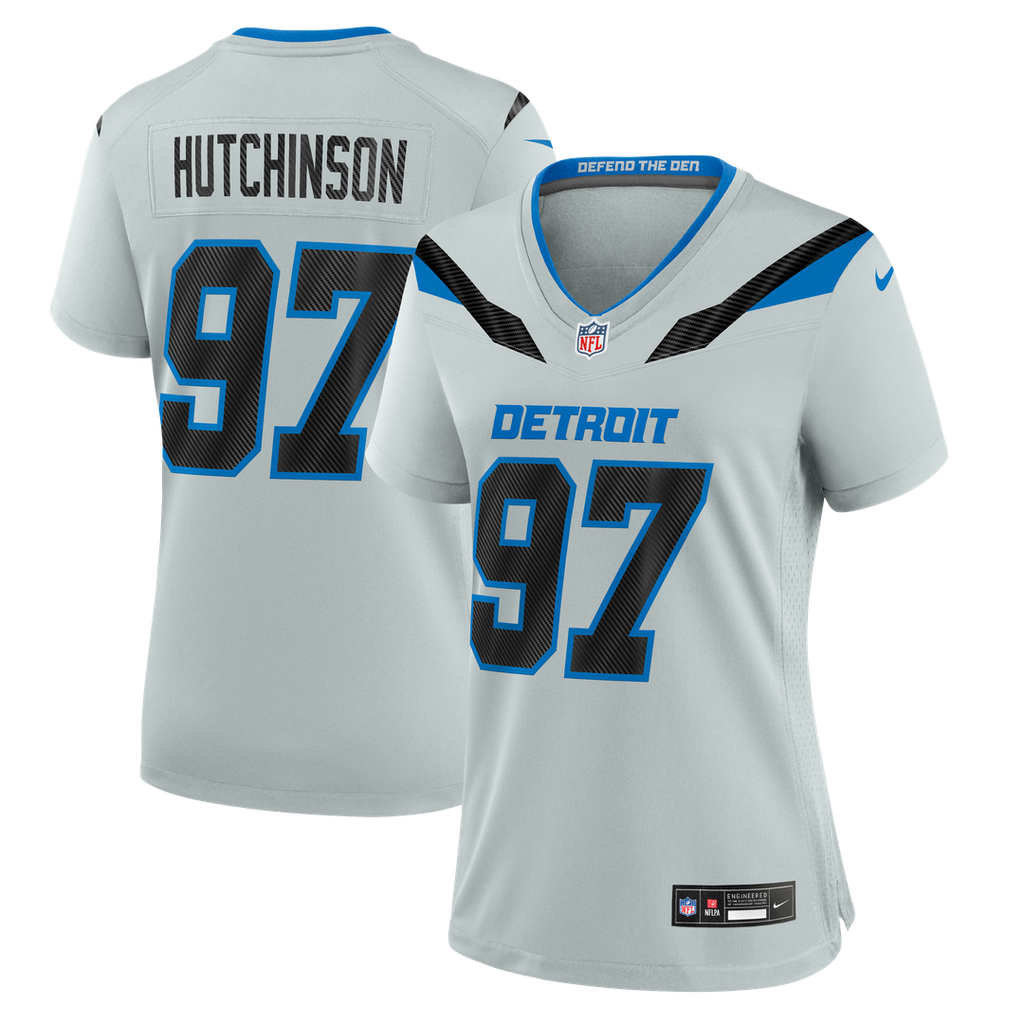 Aidan Hutchinson Detroit Lions Women's 2026 Rivalries Collection Game Jersey - Silver