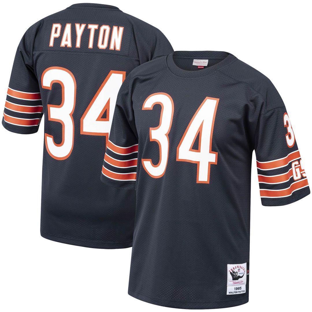 Walter Payton Chicago Bears 1985 Authentic Throwback Retired Player Jersey - Navy