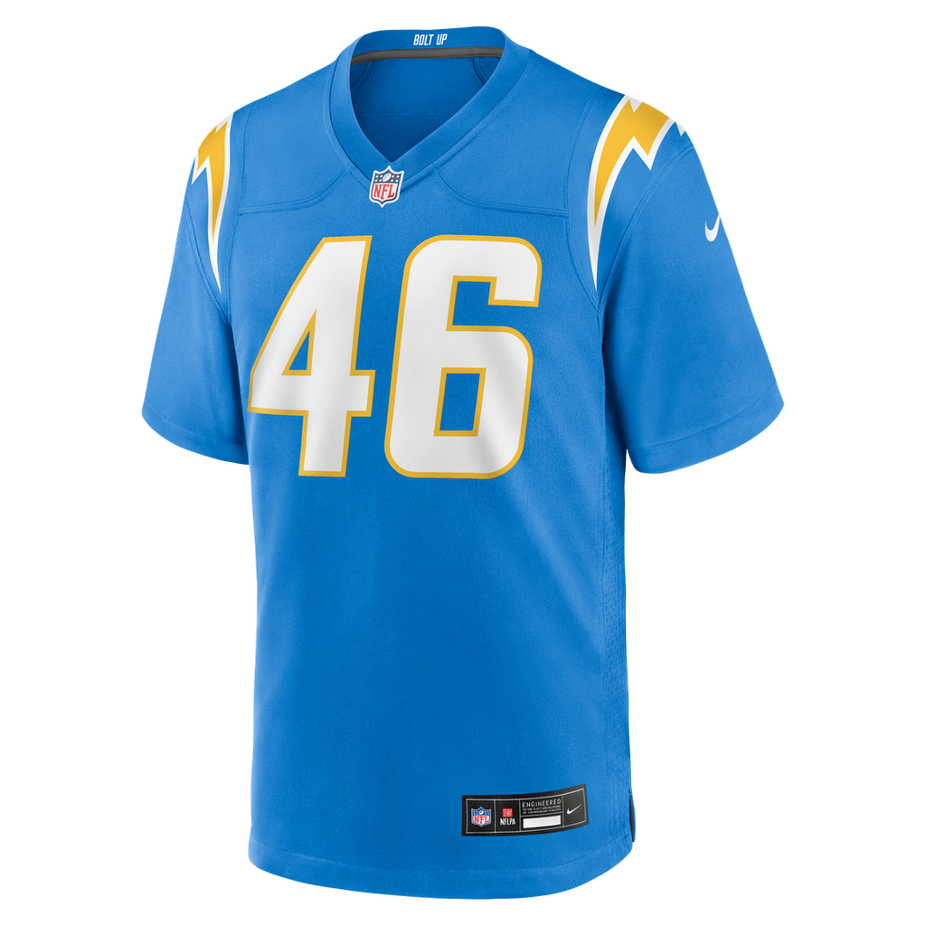 Nikko Reed Los Angeles Chargers Team Game Jersey - Powder Blue