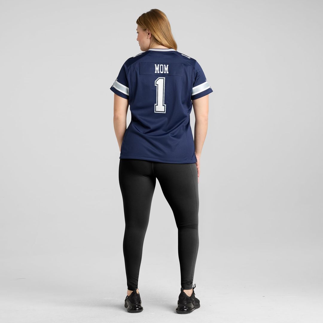 Number 1 Mom Dallas Cowboys Women's Game Jersey - Navy