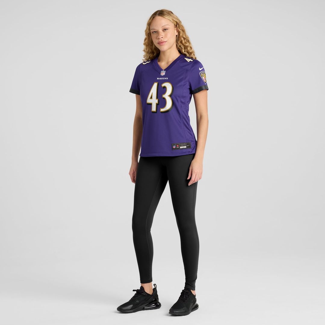 Justice Hill Baltimore Ravens Women's Game Jersey - Purple