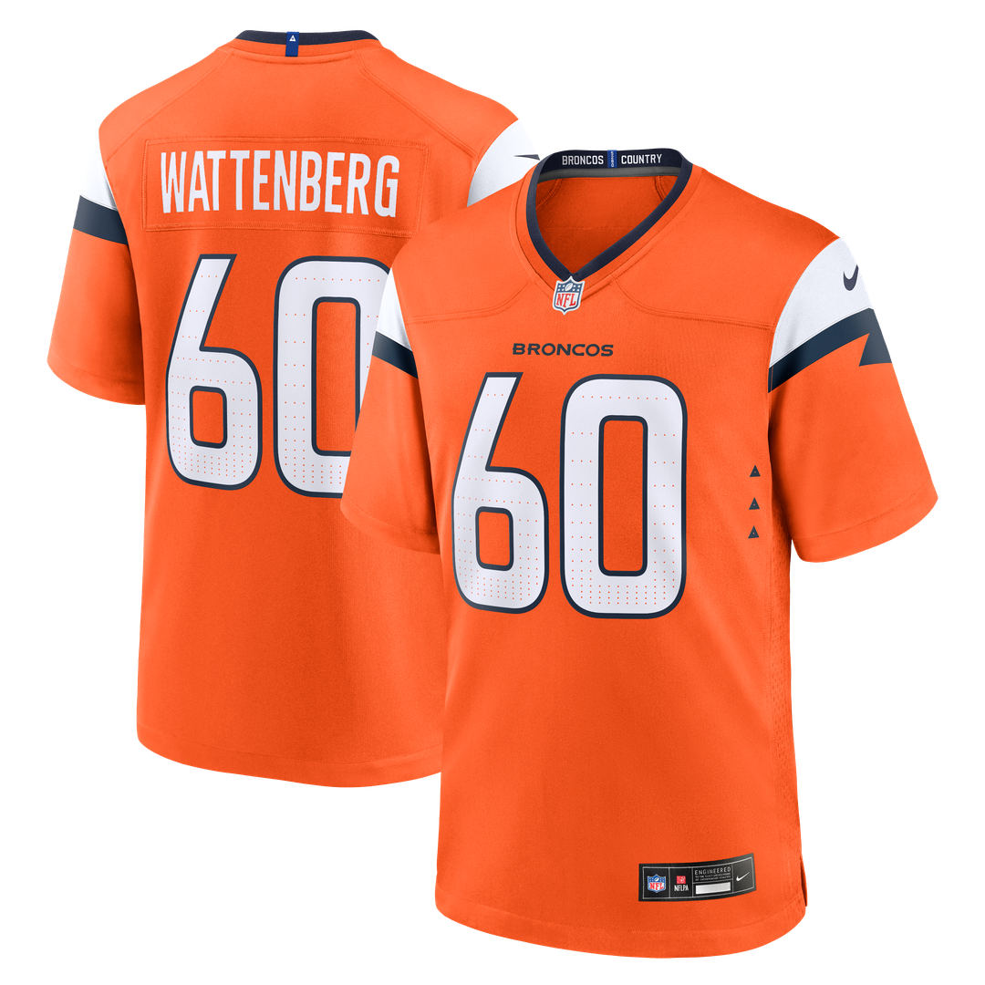 Luke Wattenberg Denver Broncos Team Game Jersey - Orange