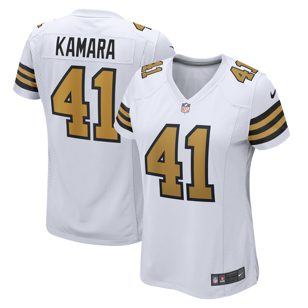Alvin Kamara New Orleans Saints Women's Alternate Game Player Jersey - White