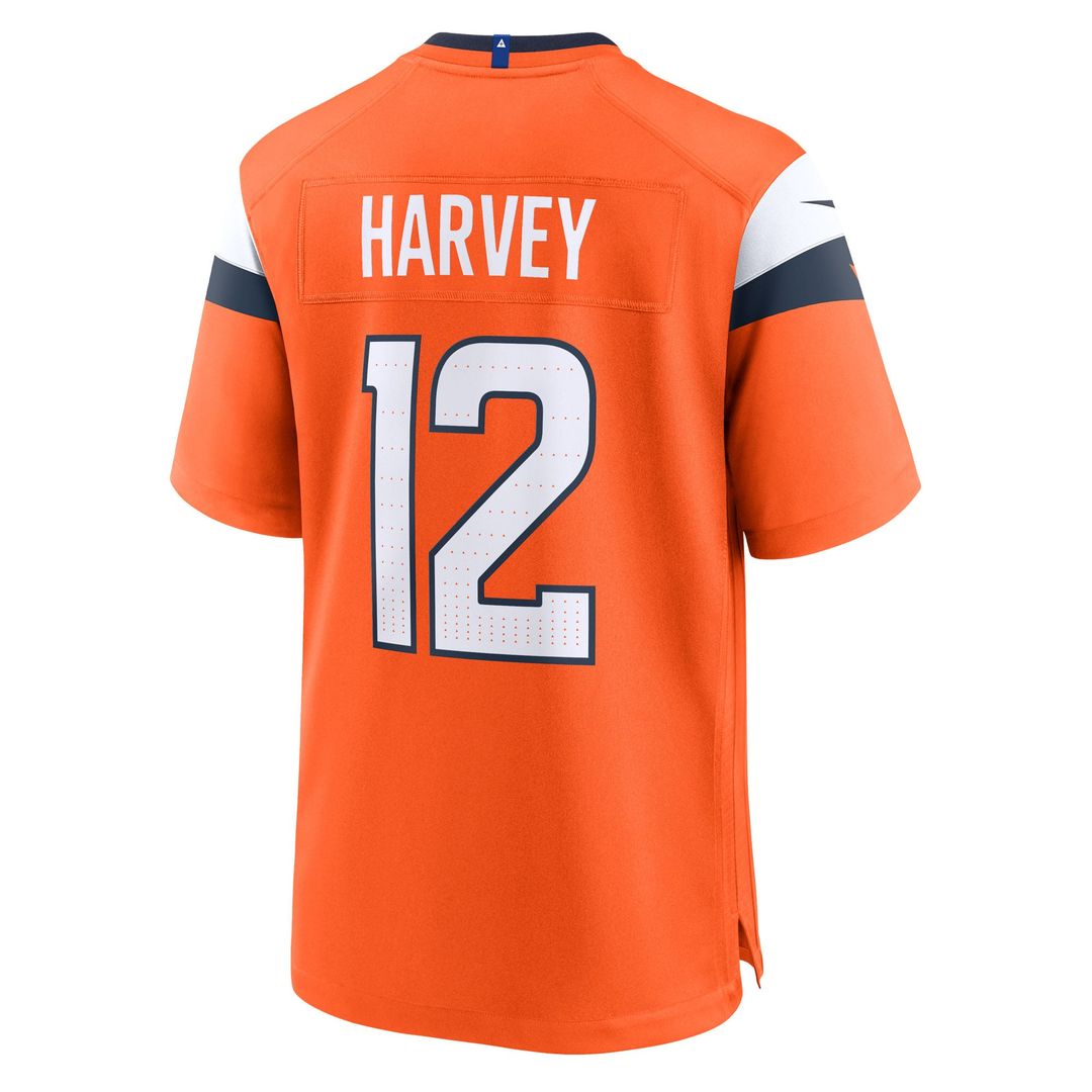 RJ Harvey Denver Broncos Team Game Jersey - Orange
