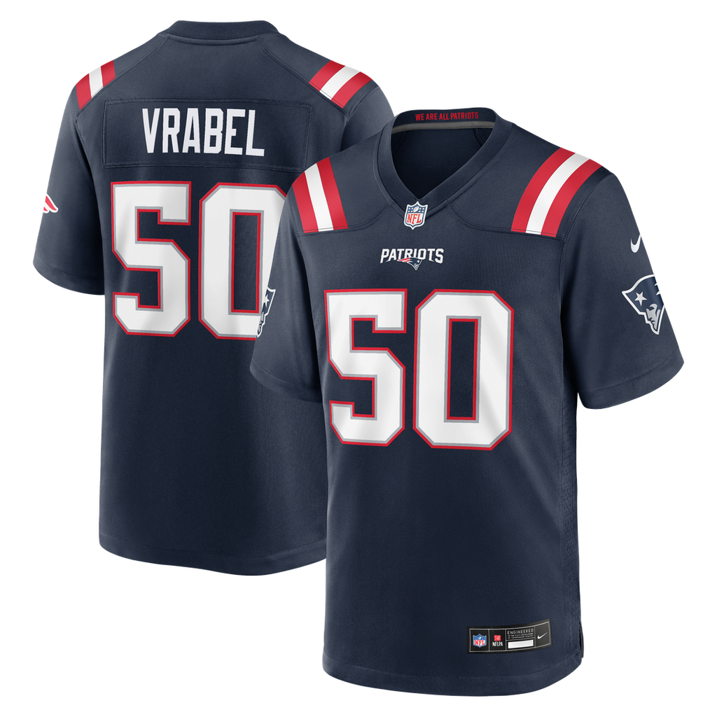 Mike Vrabel New England Patriots Game Retired Player Jersey - Navy