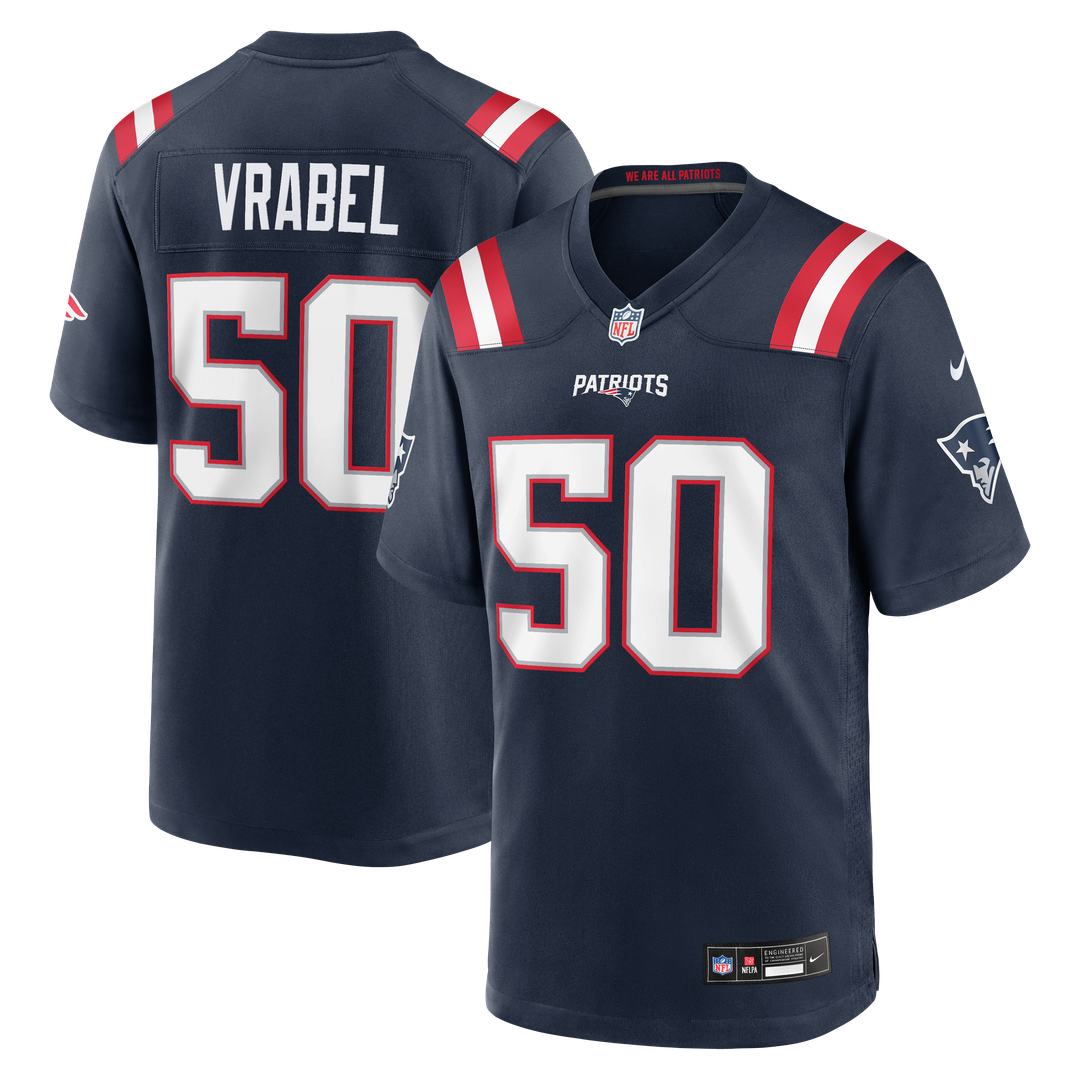 Mike Vrabel New England Patriots Game Retired Player Jersey - Navy