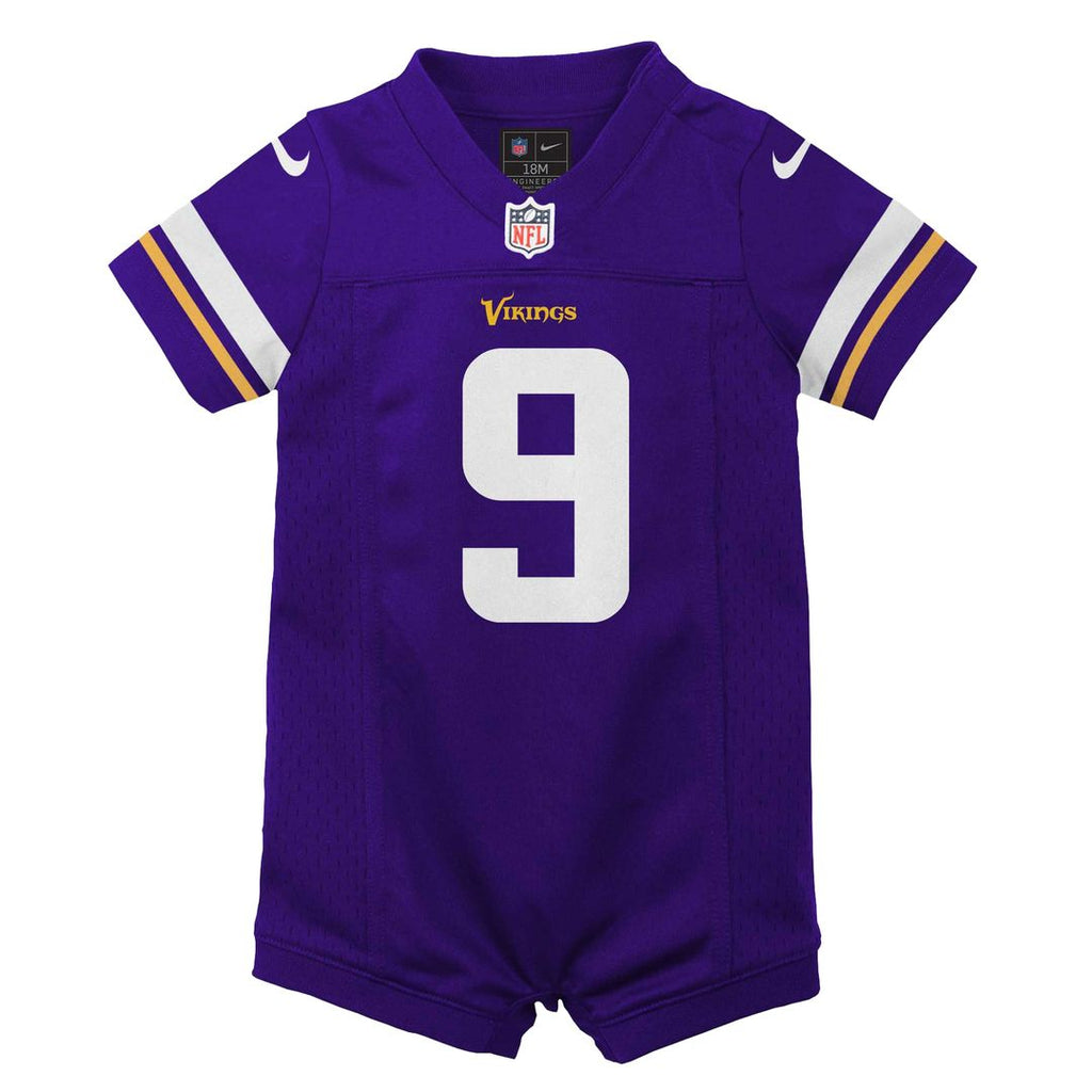 J.J. McCarthy Minnesota Vikings Newborn Romper Game Jersey - Purple