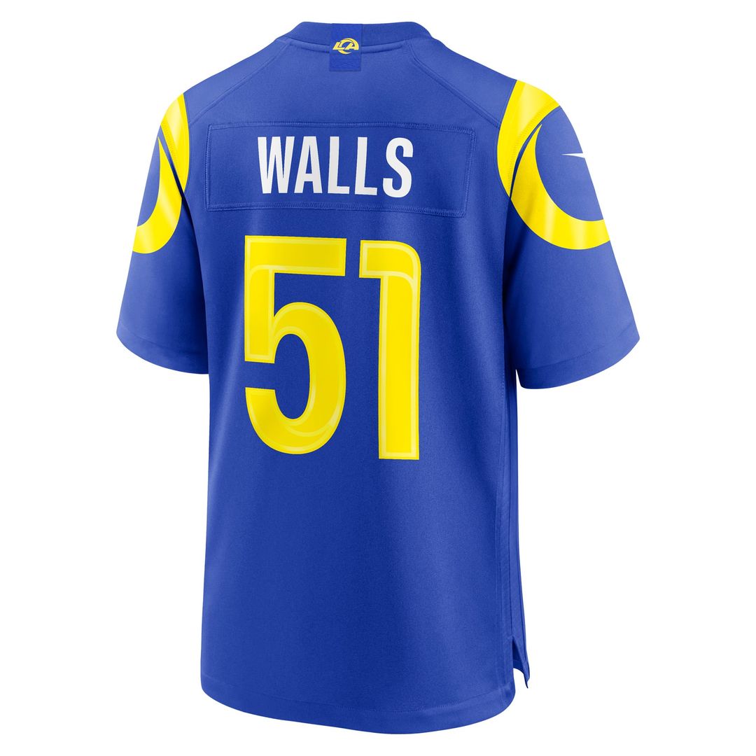 Eddie Walls III Los Angeles Rams Game Jersey - Royal