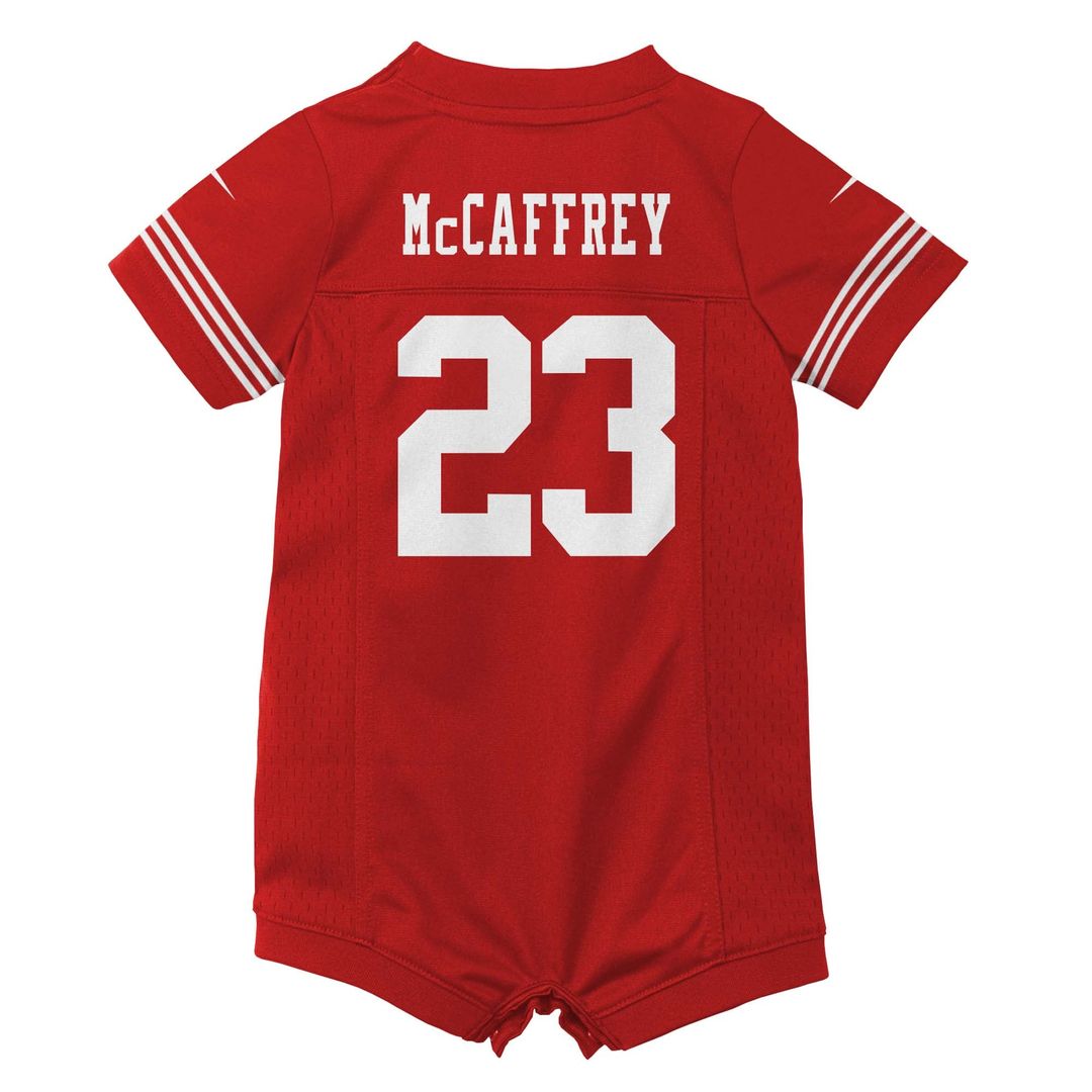 Christian McCaffrey San Francisco 49ers Newborn Romper Game Jersey - Scarlet