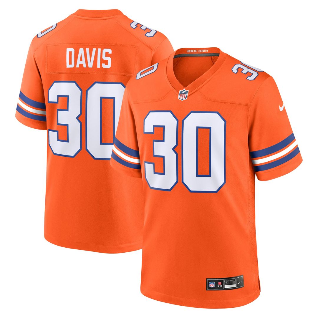 Terrell Davis Denver Broncos Retired Player Alternate Game Jersey - Orange
