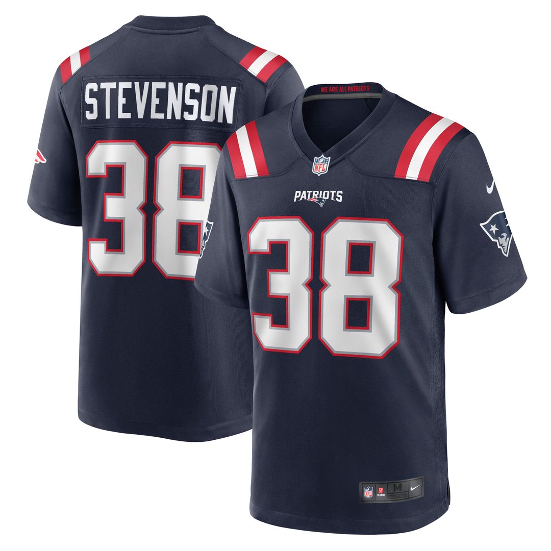 Rhamondre Stevenson New England Patriots Game Jersey - Navy