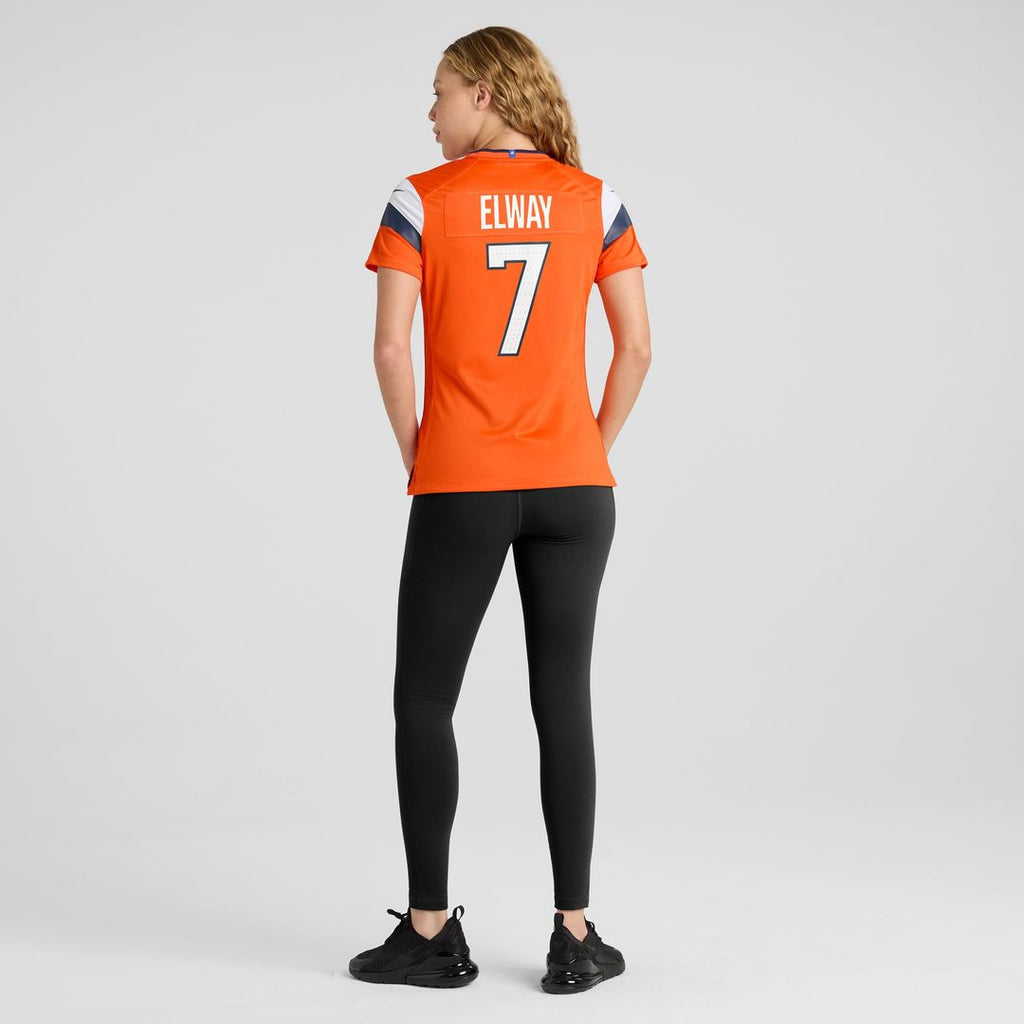 John Elway Denver Broncos Women's Team Retired Player Game Jersey - Orange