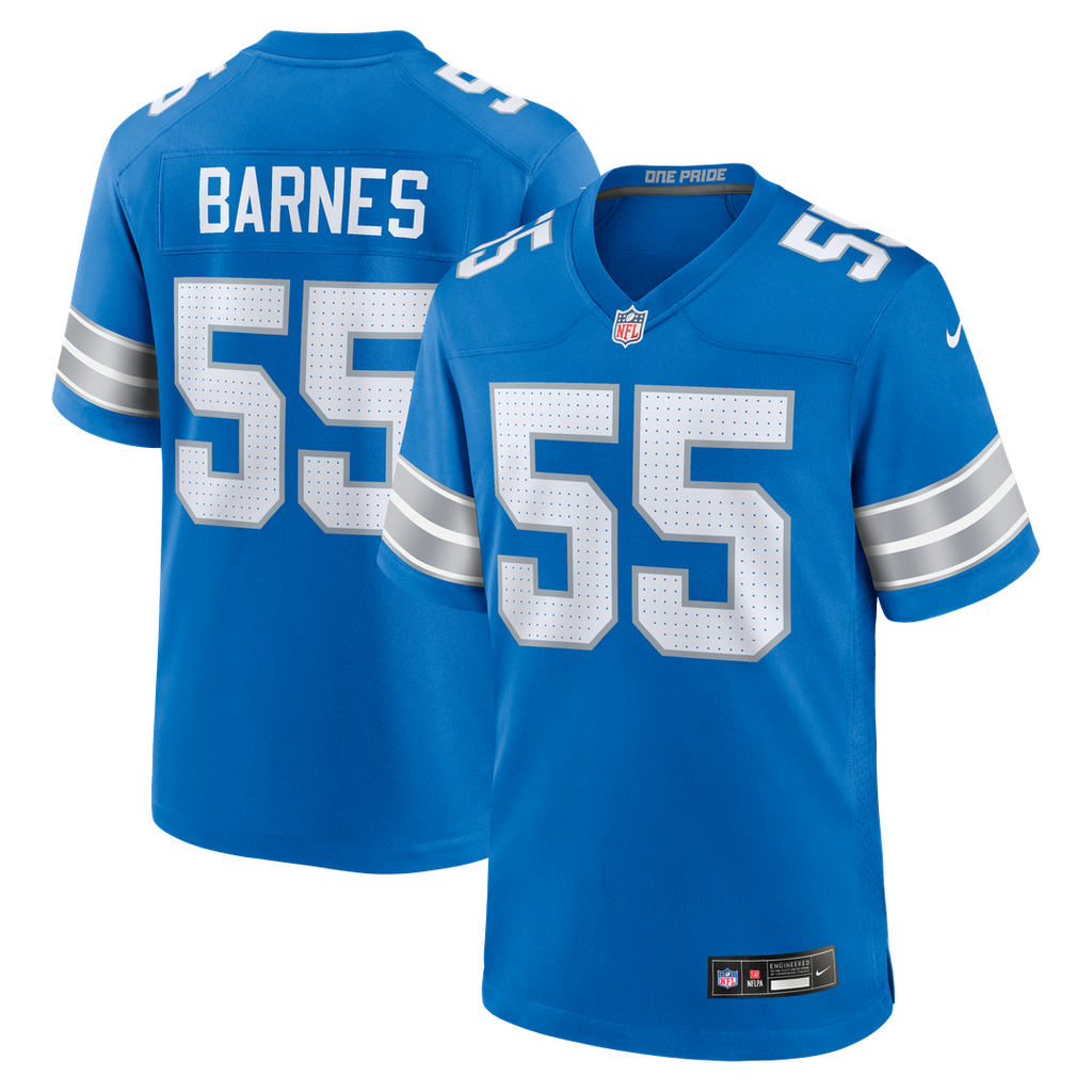 Derrick Barnes Detroit Lions Team Game Jersey - Blue