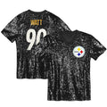 T.J. Watt Pittsburgh Steelers Women's Player Name & Number V - Neck Fashion Jersey - Black