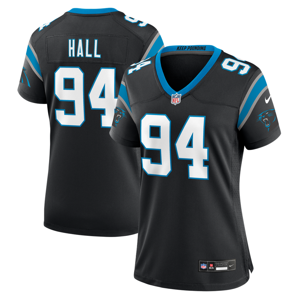 Aaron Hall Carolina Panthers Women's Team Game Jersey - Black
