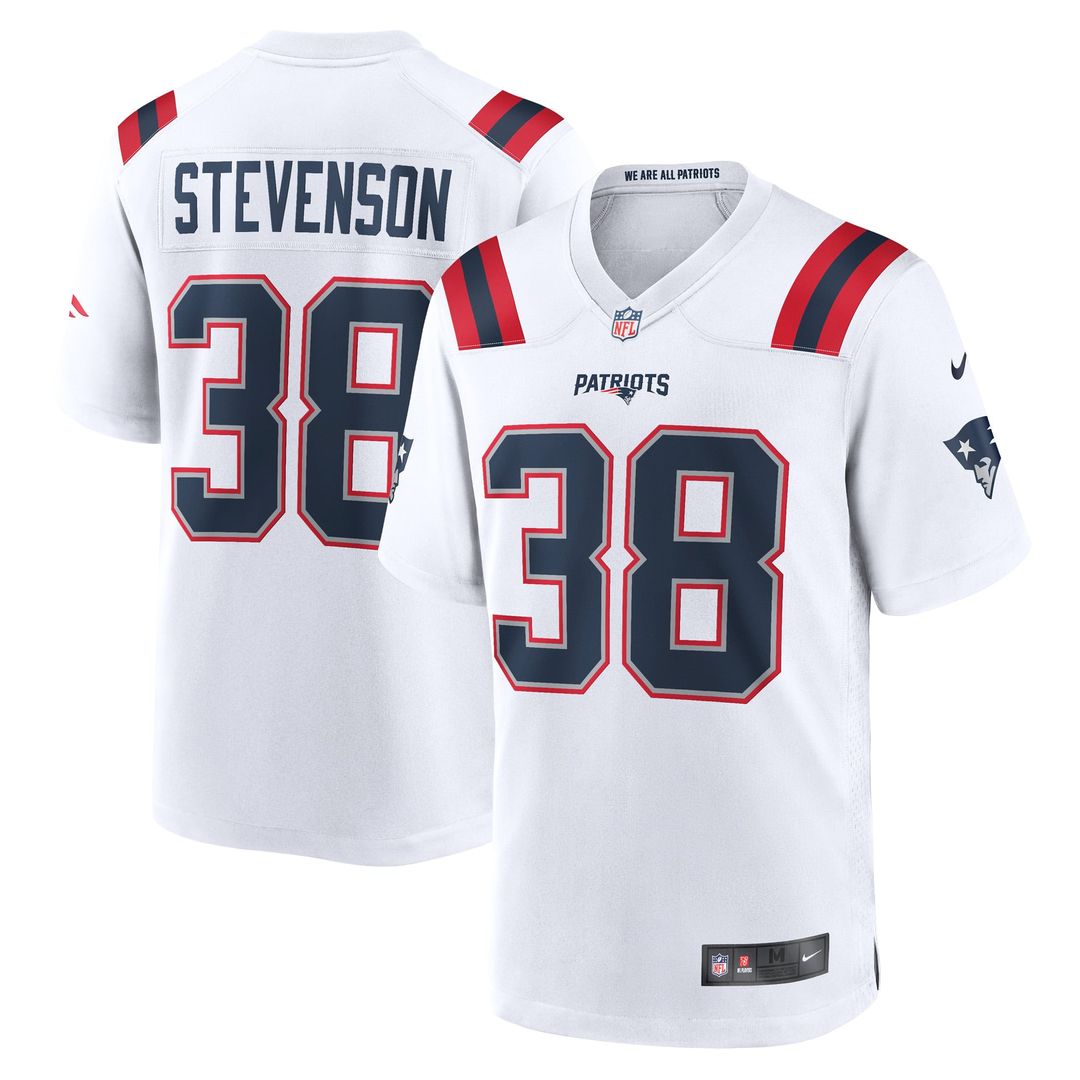 Rhamondre Stevenson New England Patriots Game Player Jersey - White