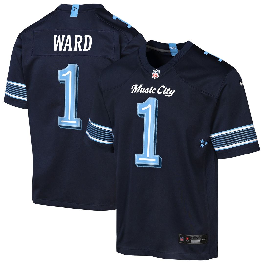Cameron Ward Tennessee Titans Youth 2026 Rivalries Collection Game Jersey - Navy