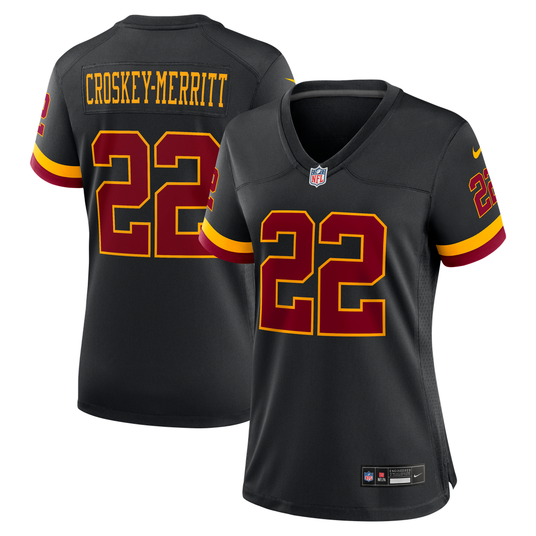 Jacory Croskey - Merritt Washington Commanders Women's Hail Raiser Alternate Game Jersey - Black