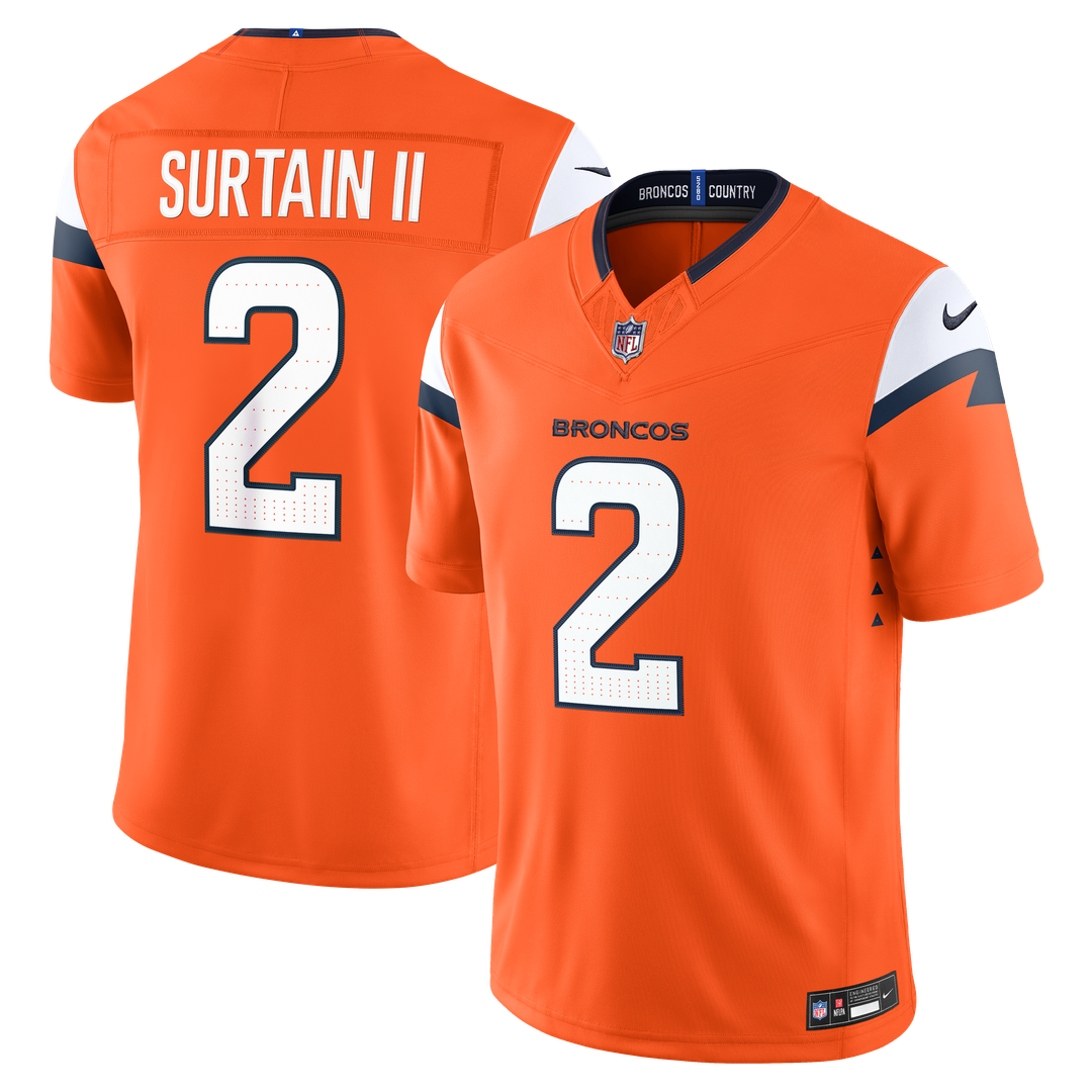 Patrick Surtain II Denver Broncos Team Vapor F.U.S.E. Stitched Limited Jersey - Orange