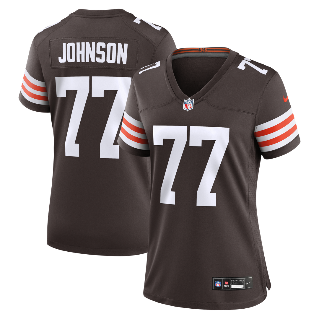 Zion Johnson Cleveland Browns Women's Team Game Jersey - Brown