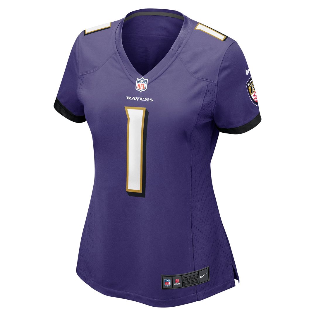 Number 1 Mom Baltimore Ravens Women's Game Jersey - Purple